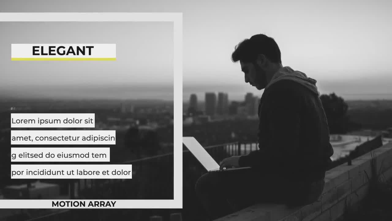 简单现代动态动画首映幻灯片素材库精选PR模板