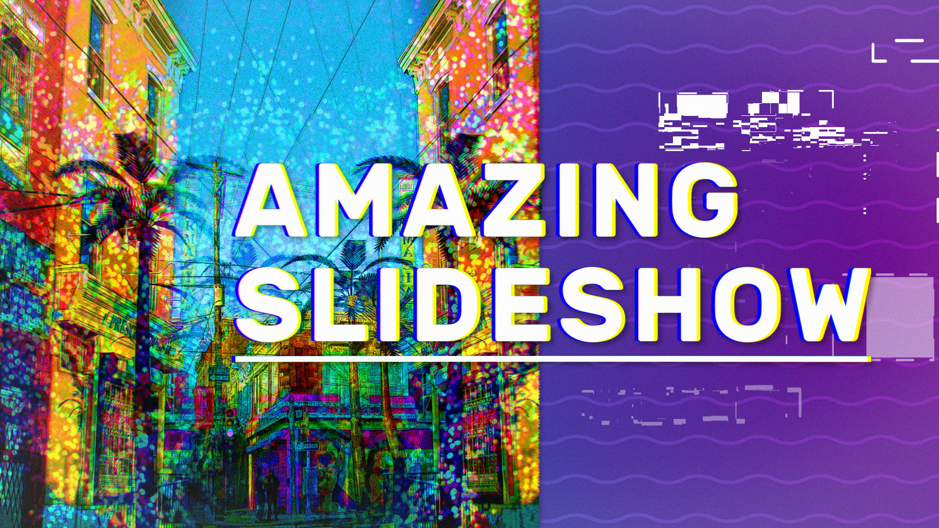 Glitch故障幻灯片文本动画素材库精选AE模板