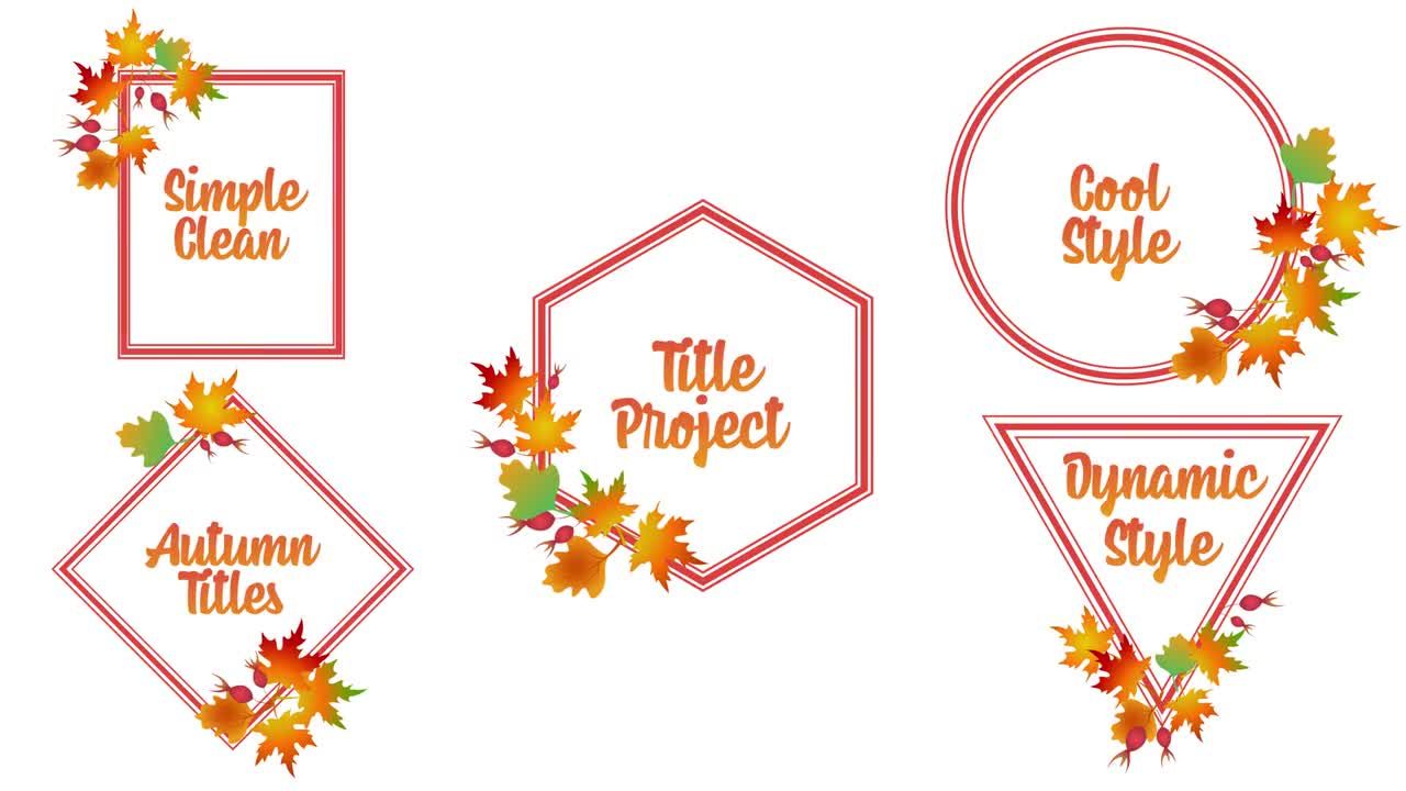 秋季标题显示素材库精选AE模板