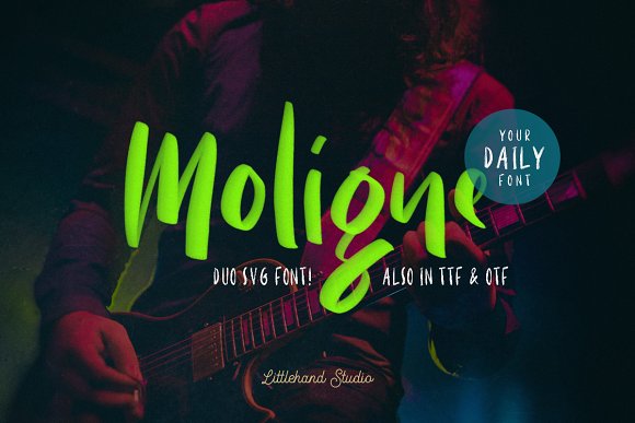 Moligne – SVG Font Duo素材之家精选英文字体