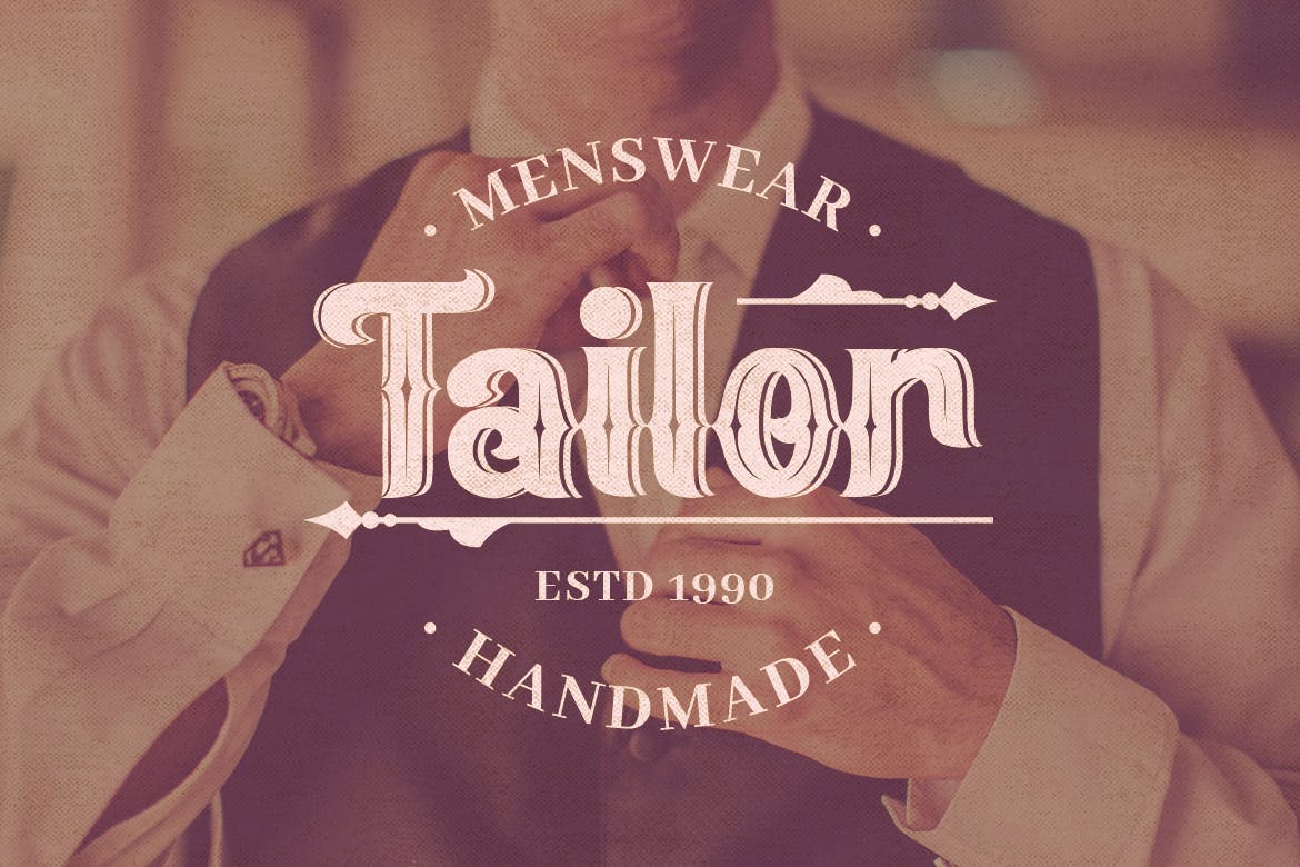 复古印刷排版风格英文衬线字体素材库精选 Oracle – Authentic Vintage Inline Font插图(4)