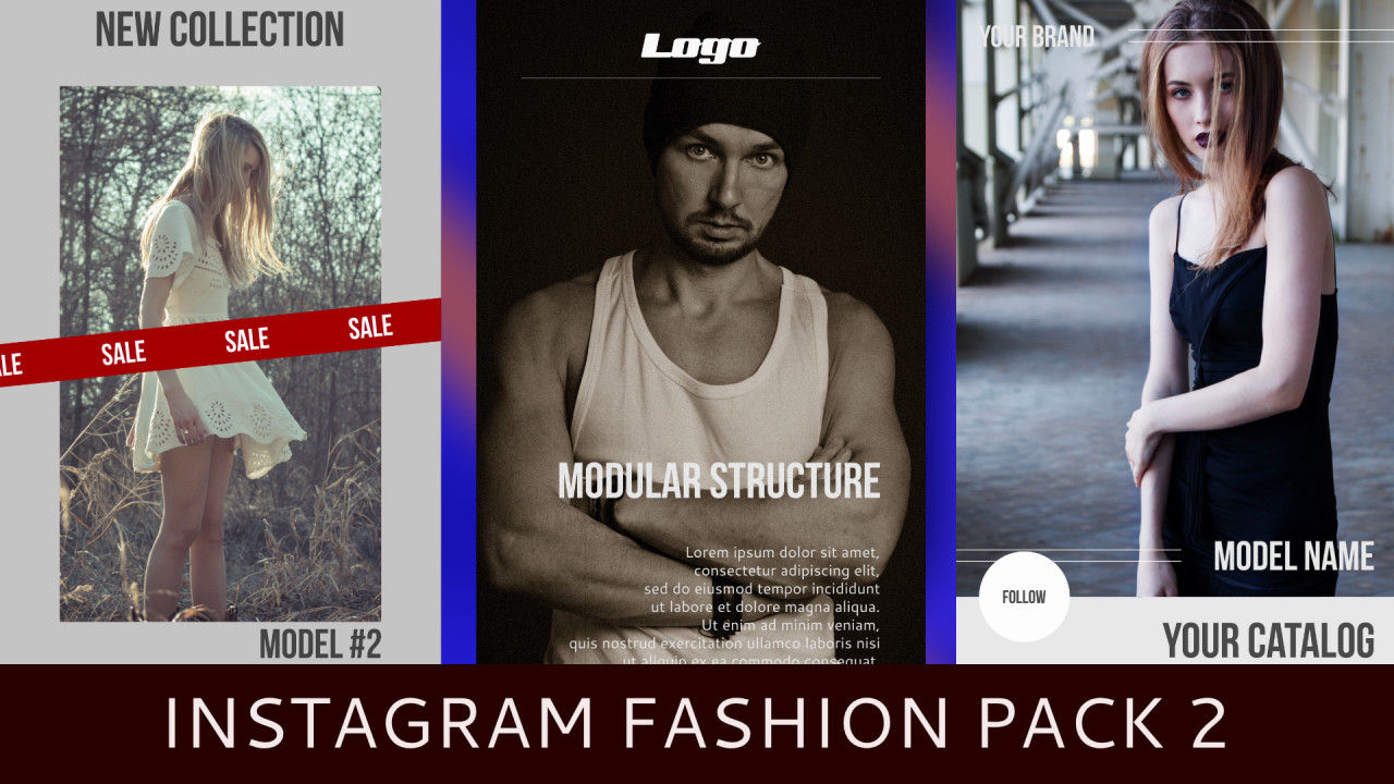 时尚整洁的动态照片展示素材库精选AE模板