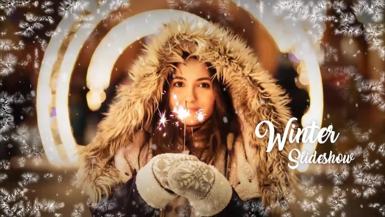 柔和的冬季文本幻灯片素材库精选AE模板