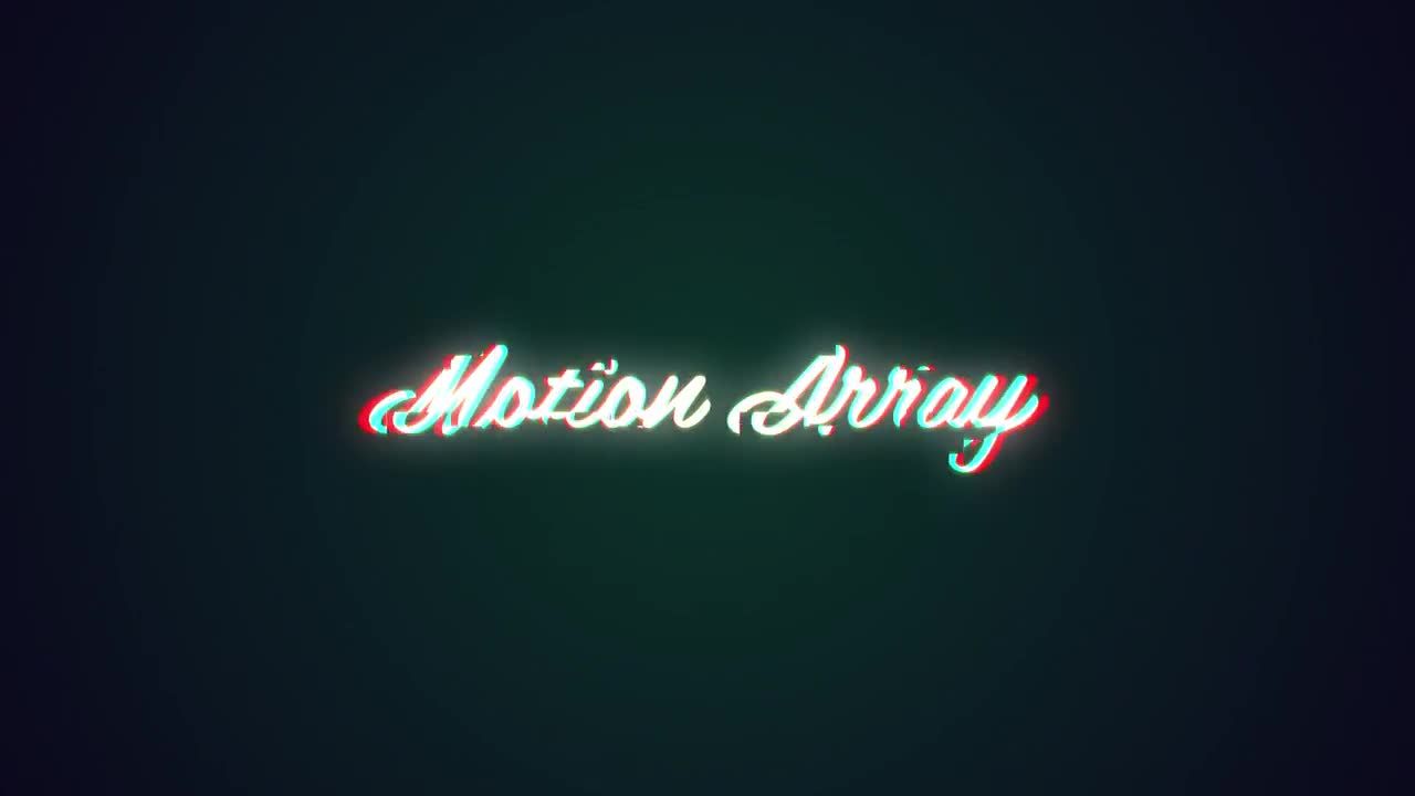 充满活力的故障和扭曲效果动画徽标素材库精选AE模板