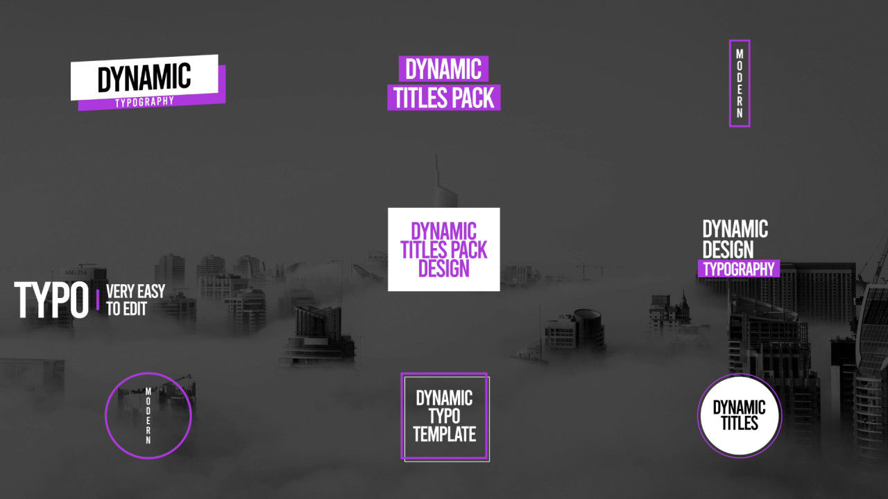 9个时尚酷炫的全屏标题动画素材库精选AE模板