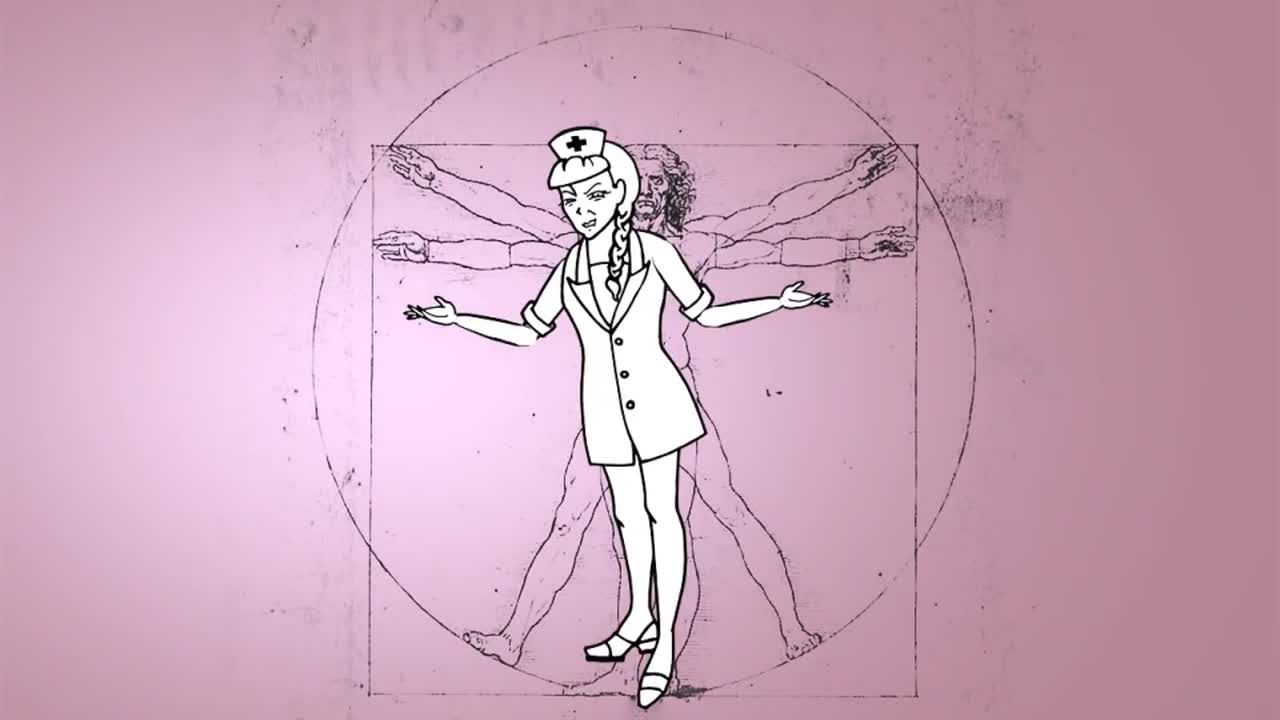 有趣的护士漫画人物商业介绍素材库精选AE模板