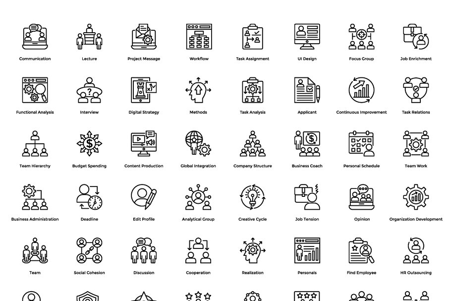 624个企业项目管理图标 624 Project Management Icons插图(1)