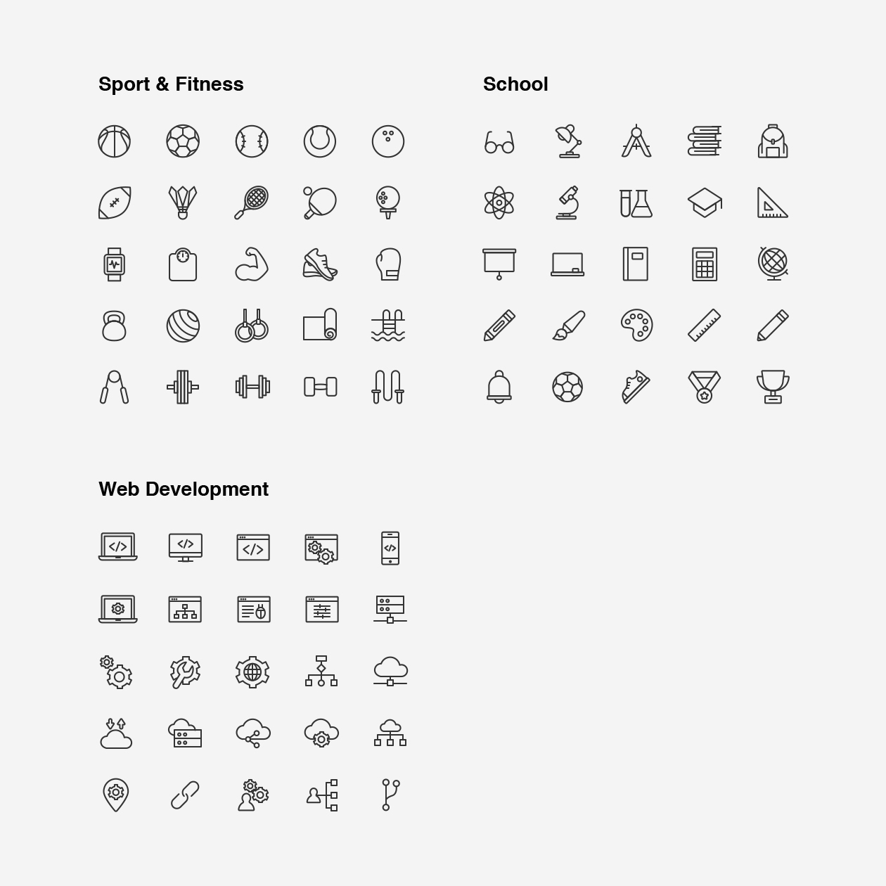 2120枚网站&APP设计师必备的矢量线性素材库精选图标集 Ultimate Icons Growing Pack插图(21)