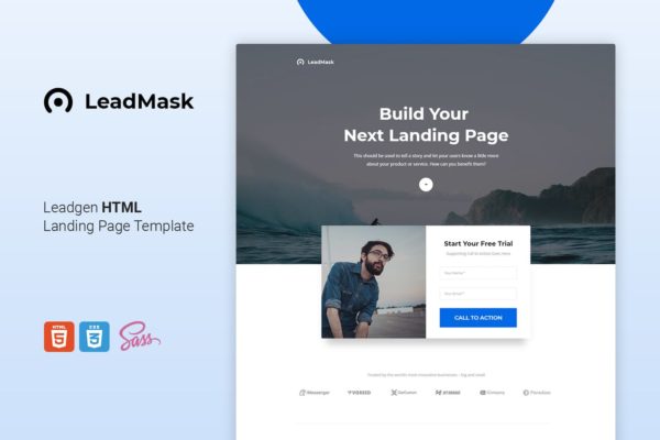 商业网站着陆页设计HTML模板素材库精选 LeadMask – Leadgen HTML Landing Page Template
