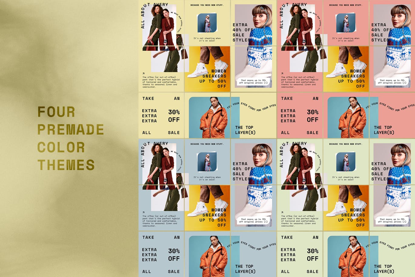 Instagram社交平台拼图设计风格设计素材包 Instagram Fashion Puzzle插图(6)