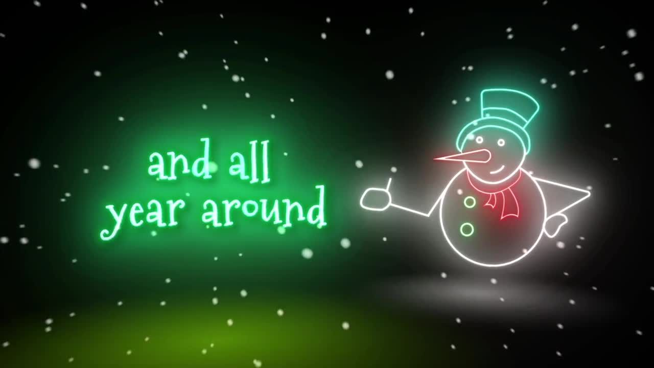 霓虹灯小故障摇滚圣诞节素材库精选AE模板