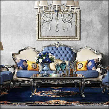 美式沙发和咖啡桌组合素材之家精选3D模型