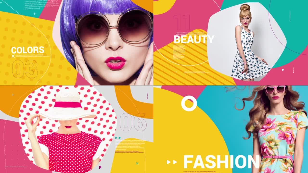 炫酷明亮时尚动态动画照片展示素材库精选AE模板