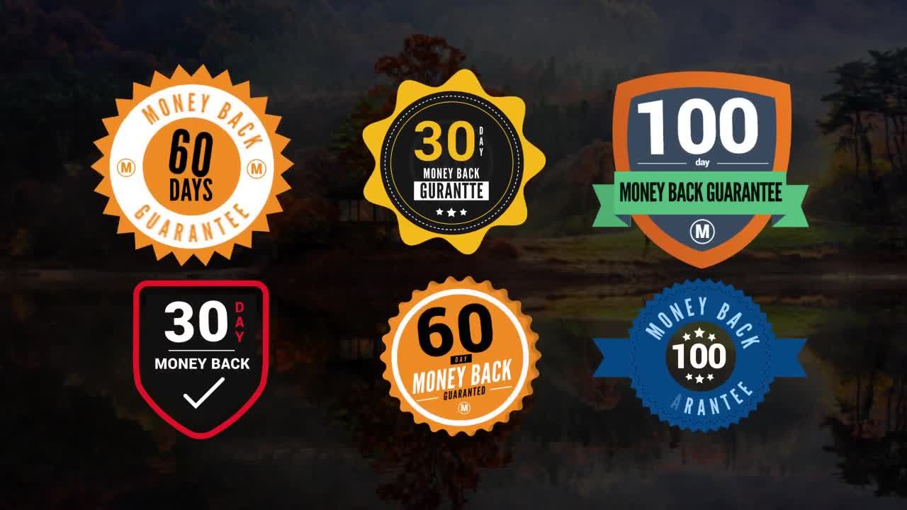 7个明亮且动态的退款保证徽章素材库精选AE模板