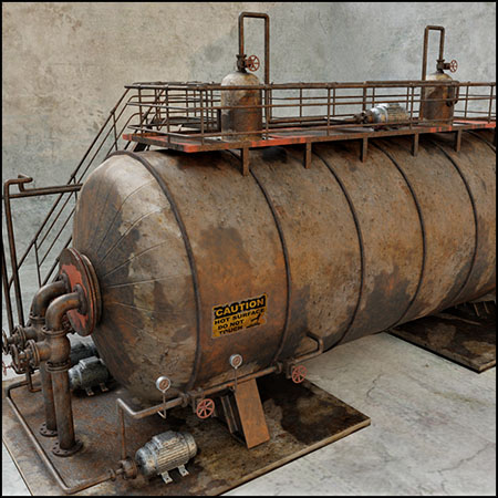 破旧的蒸汽锅炉素材之家精选3D模型