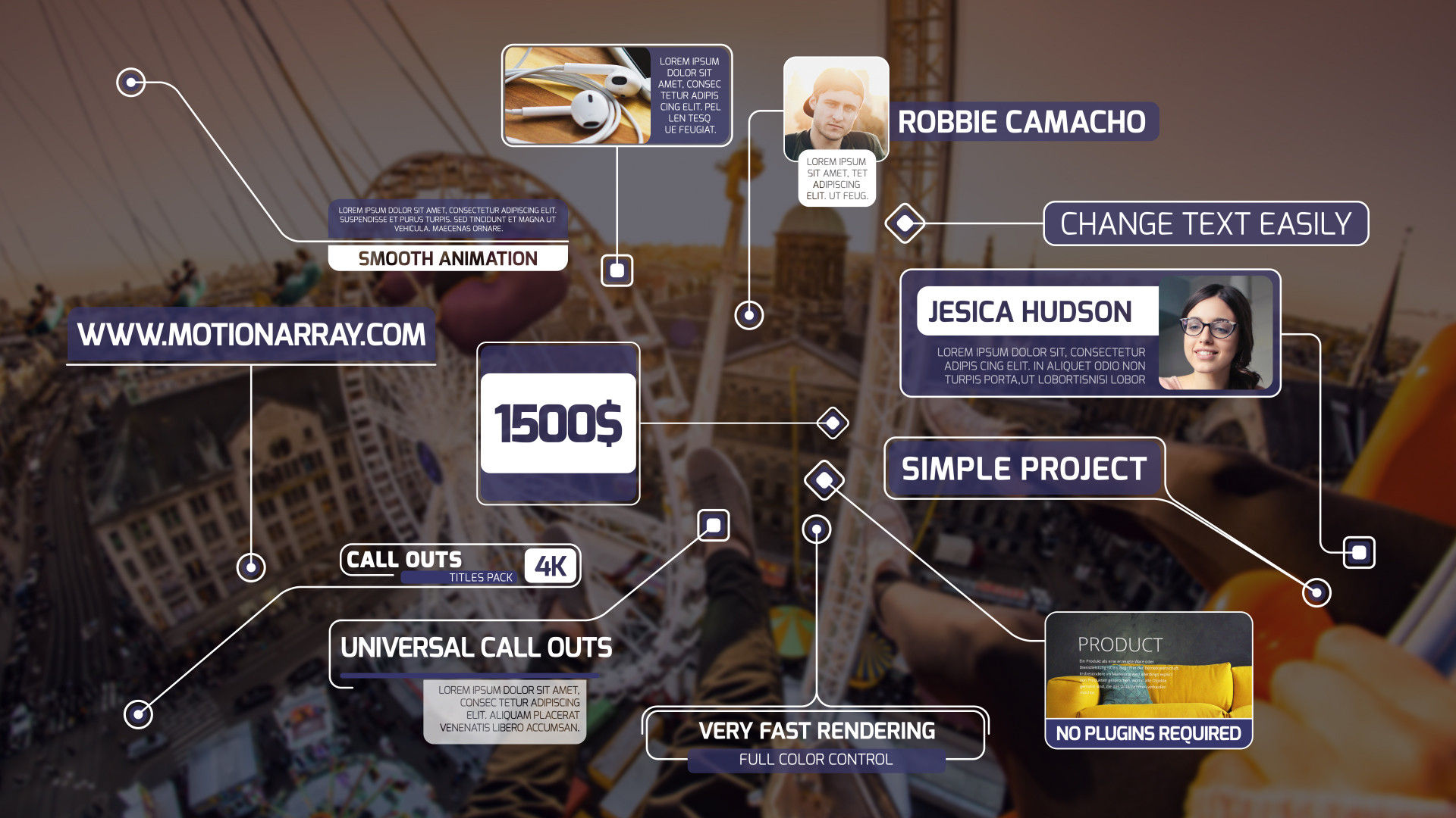 12个专业设计的线条呼出文字标题注释动画素材库精选AE模板