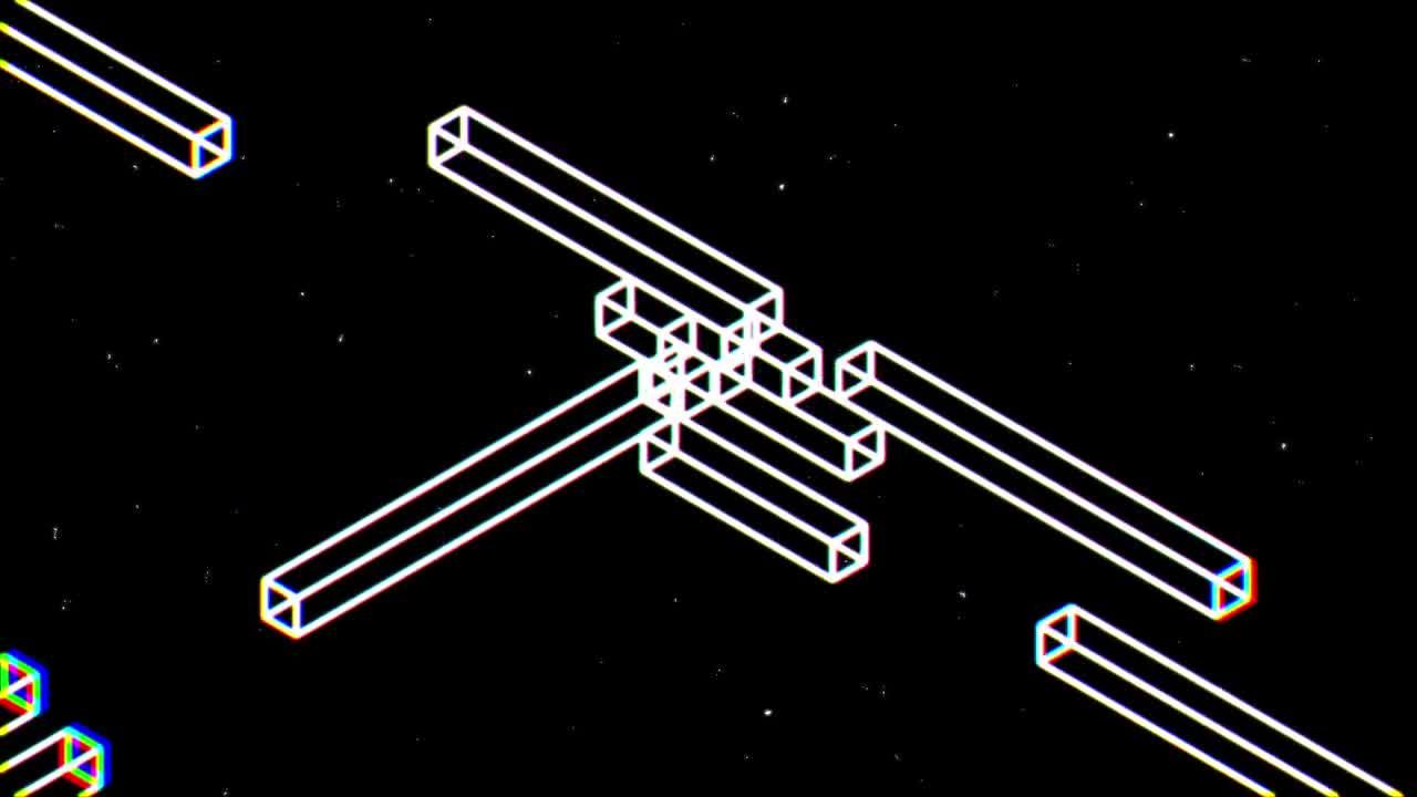 时尚的空间几何3D立方体标志素材库精选AE模板