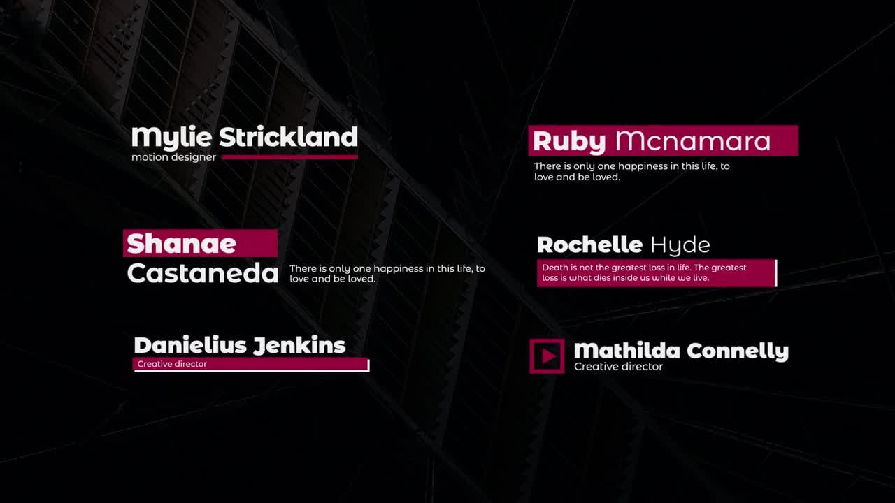 6个智能色彩字幕框标题文字特效素材库精选AE模板