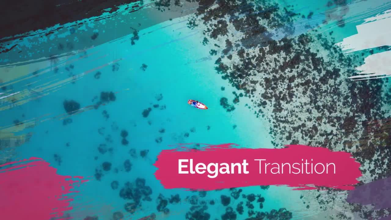 优雅风格化的画笔幻灯片放映素材库精选AE模板