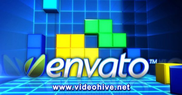 俄罗斯方块动画特效Logo演示素材库精选AE模板 Blocks Logo Reveal