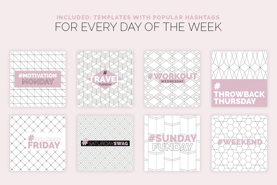 极简主义Instagram几何线条故事贴图模板素材库精选 Minimal Instagram Pack插图(2)