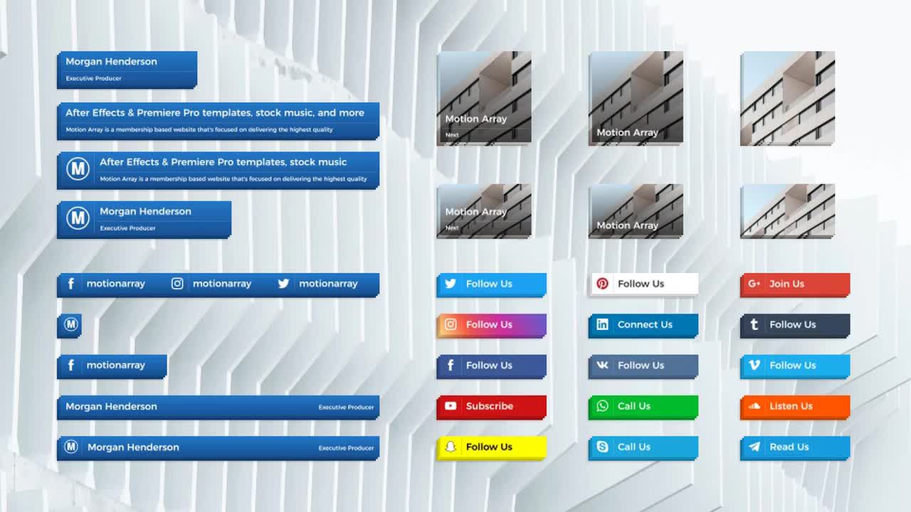 现代干净时尚的广播和社交媒体下三分之二标题素材库精选AE模板