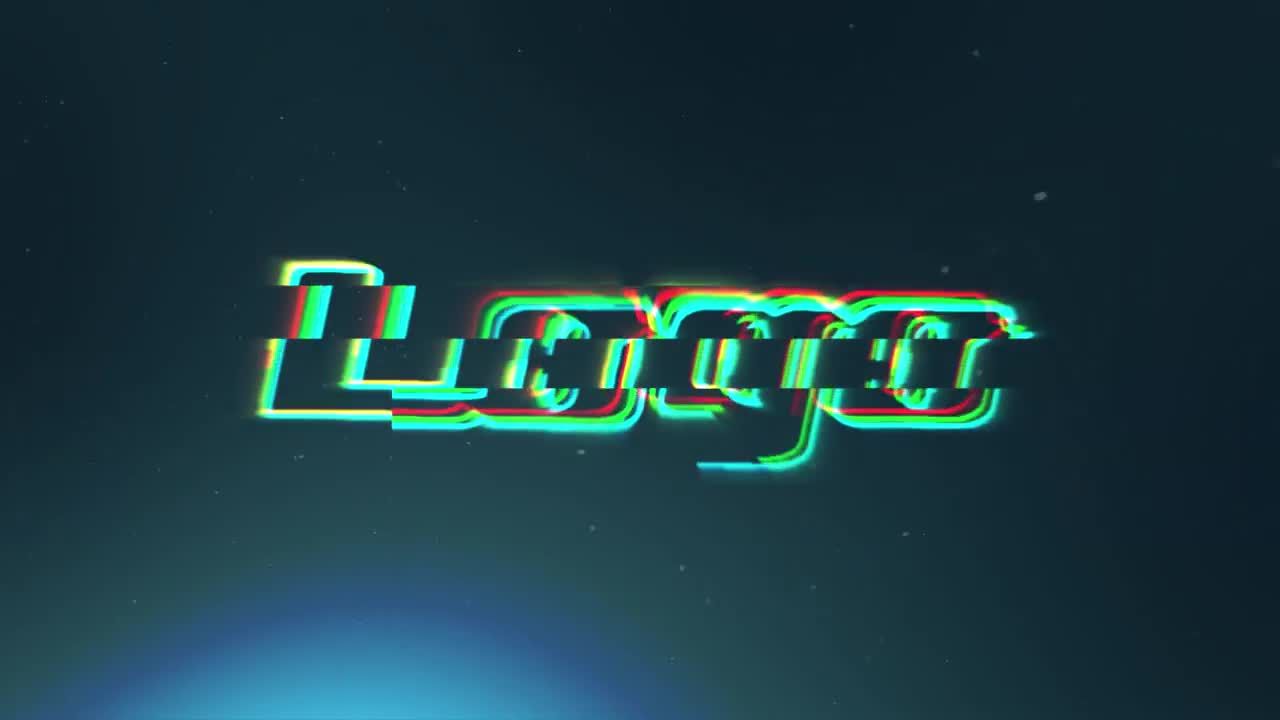 明亮动态的动画Glitch徽标素材库精选AE模板