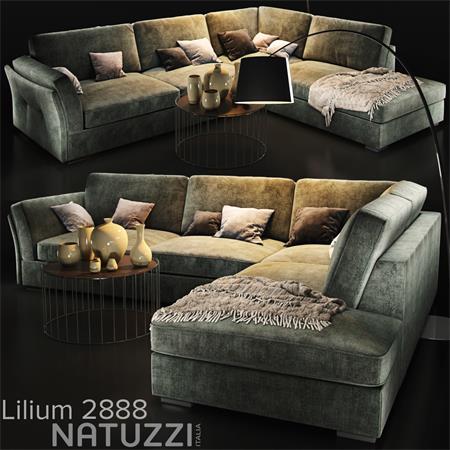 natuzzi Lilium灰色转角沙发素材之家精选3D模型