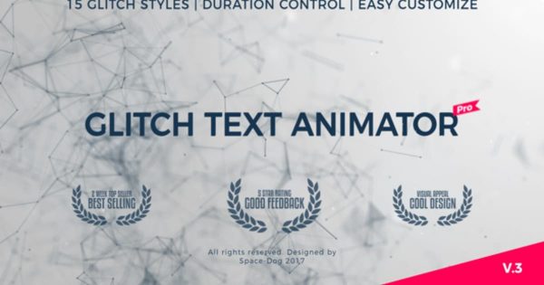 信号故障字幕标题特效素材库精选PR模板 Glitch Text Animator PRO