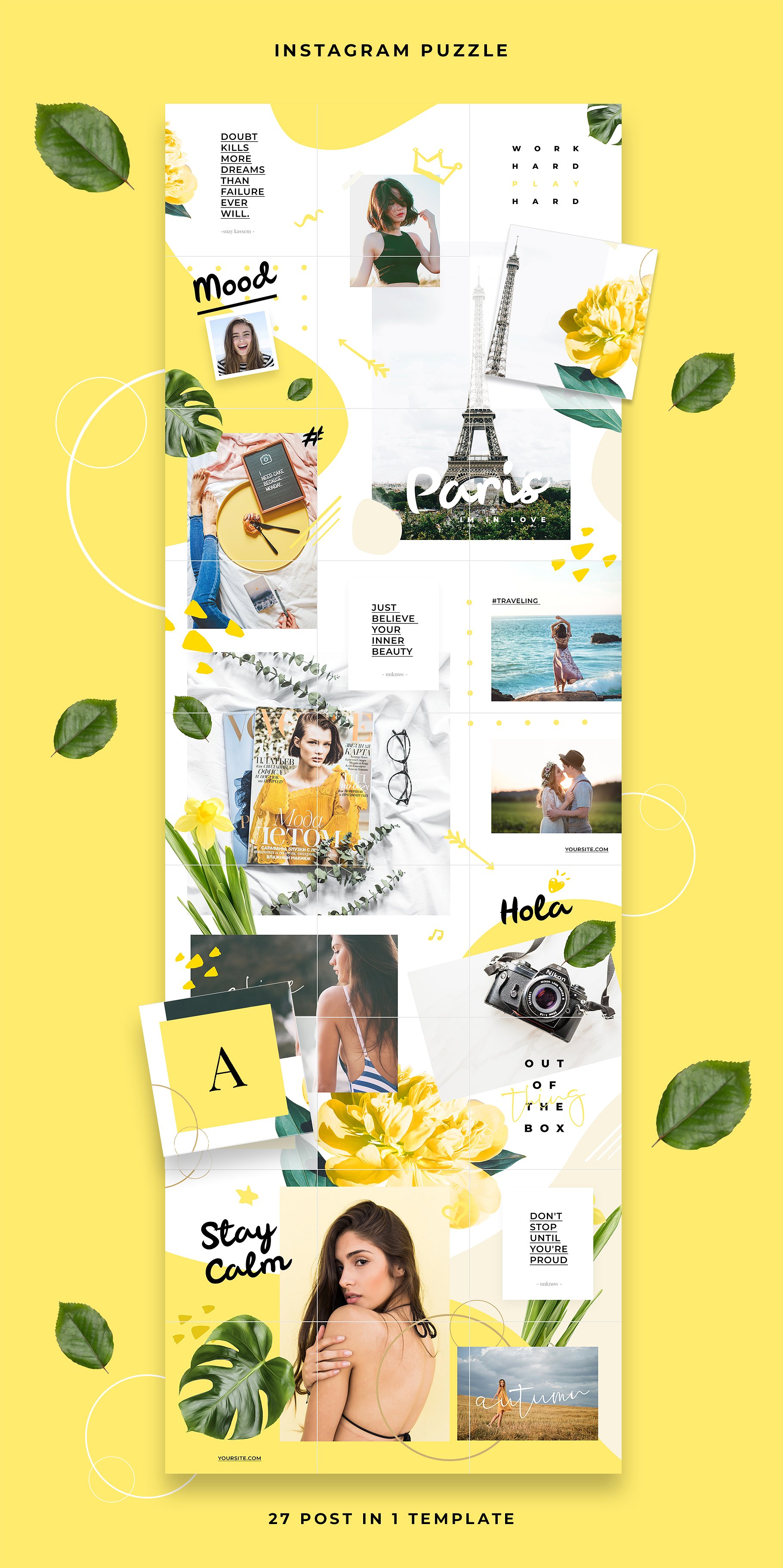 时尚极简的Instagram社交媒体模板素材库精选 Instagram Puzzle – Hola [psd]插图(3)