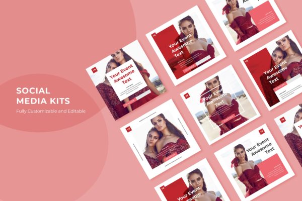 社交媒体平台广告设计模板素材库精选v78 SRTP – Social Media Kit.78