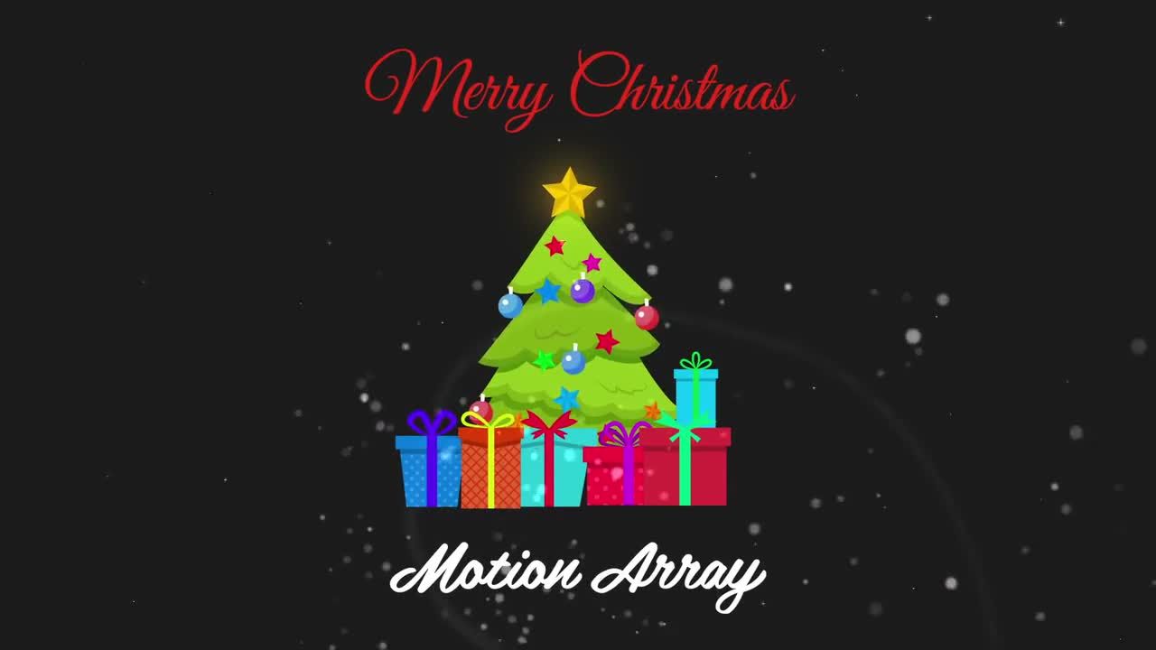 梦幻般弹出的圣诞树和礼物素材库精选pr模板