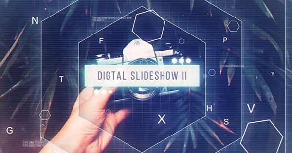 现代时尚几何六边形过渡转场效果素材库精选AE模板 Digital Slddeshow