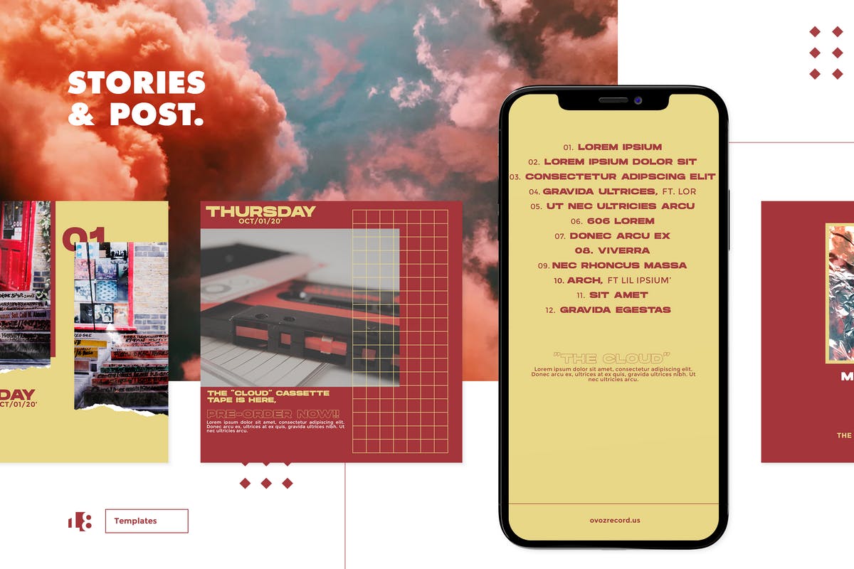 Instagram社交平台塑料纹理背景贴图设计模板素材库精选v1 Instagram Template Vol.1插图(2)