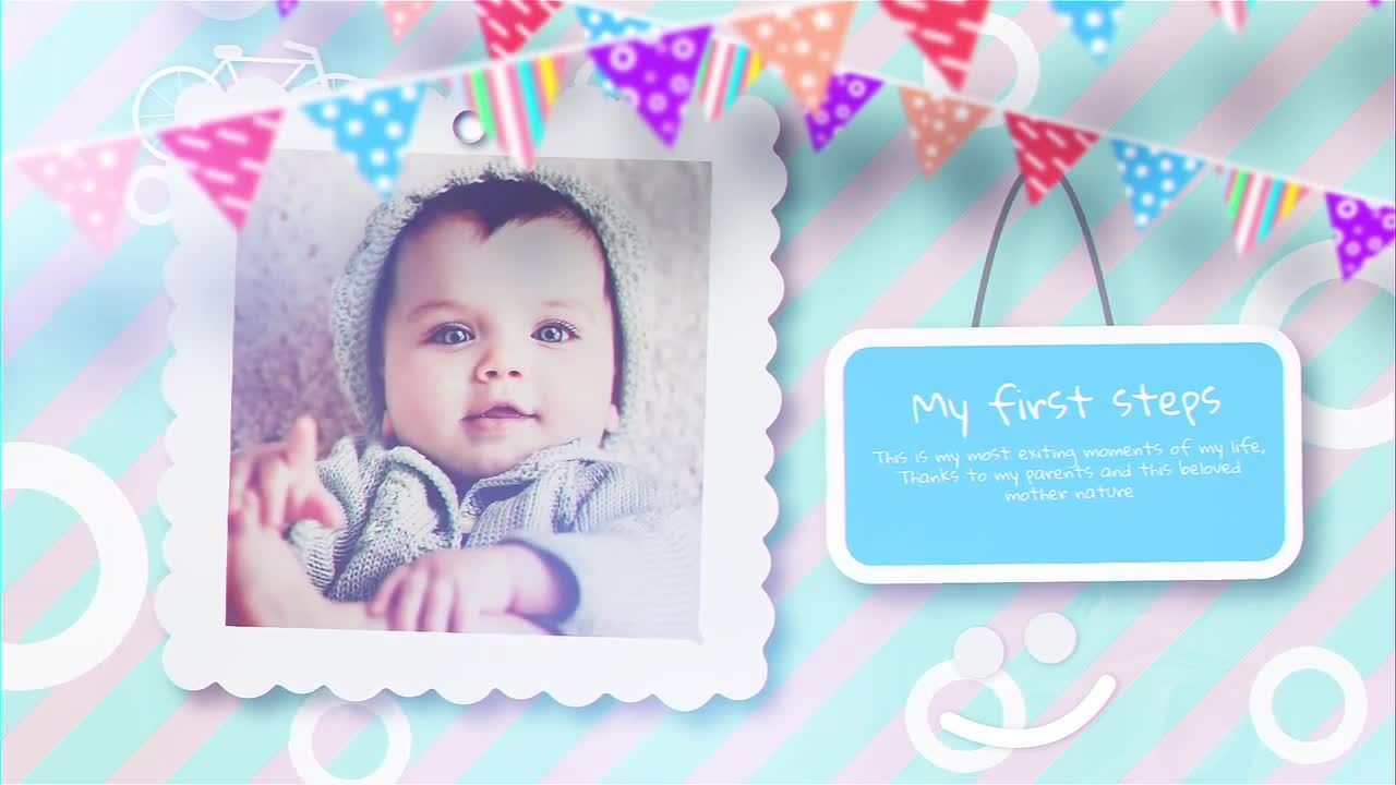 美好 的婴儿照片幻灯片展示ae模板