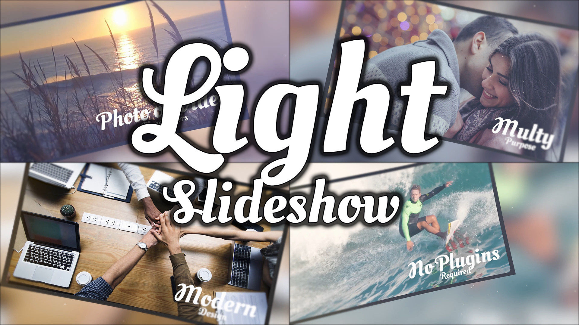 多功能光线幻灯片展示动画素材库精选PR模板