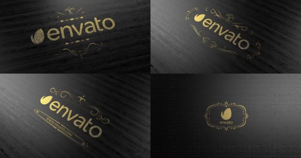 复古木纹优雅烫金logo演示素材库精选AE模板 Vintage Gold Logo