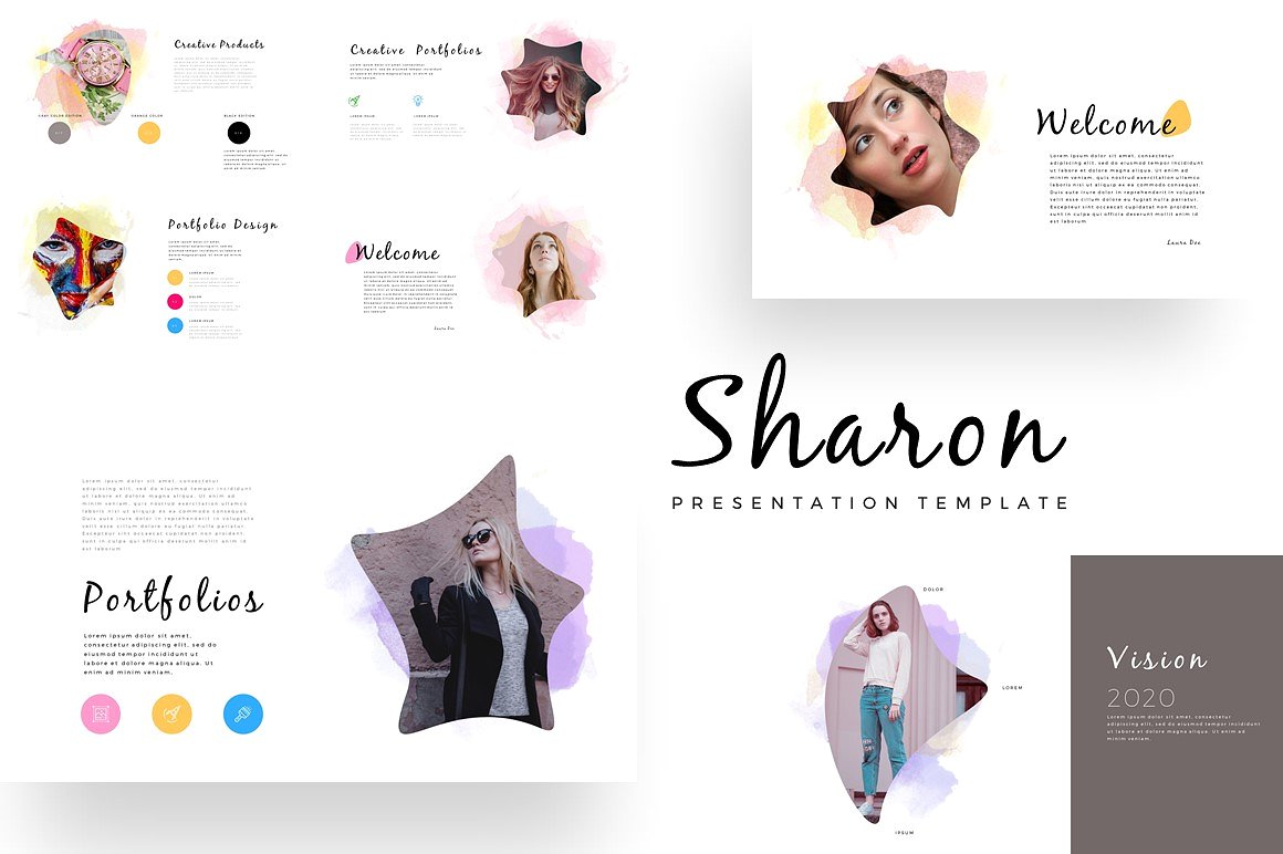 优雅时尚的PowerPoint模板插图