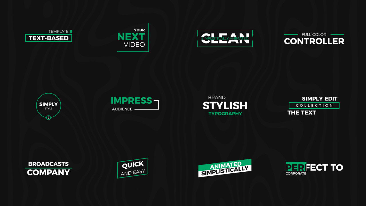 12组现代时尚文字标题字幕特效动画素材库精选AE模板