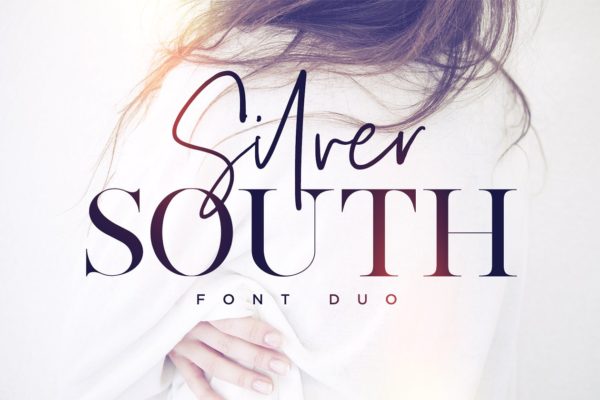 时尚的衬线字体和脚本字体 Silver South Font Duo