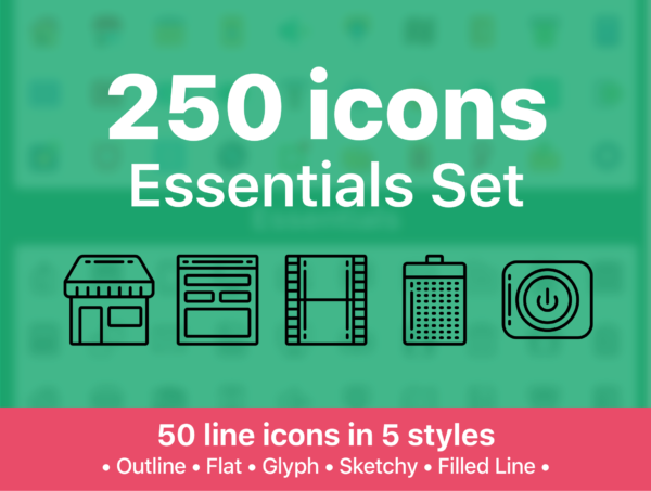 素材库下午茶：250枚Web&APP设计必备素材库精选图标素材合集