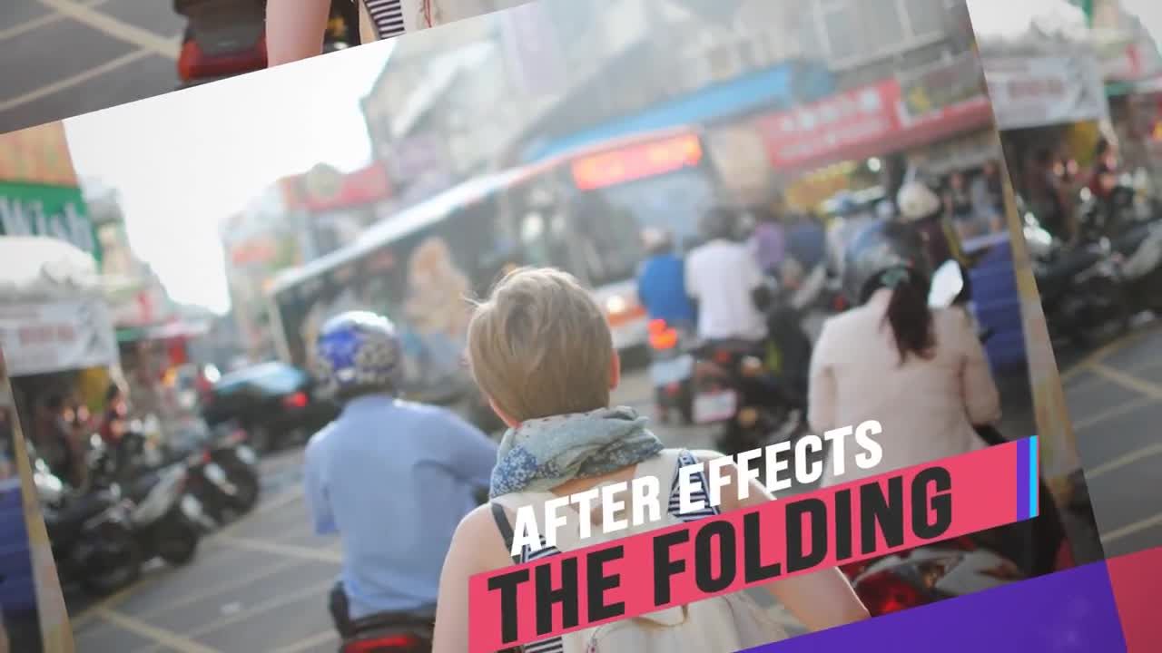 简单现代美丽的动态折叠幻灯片素材库精选AE模板