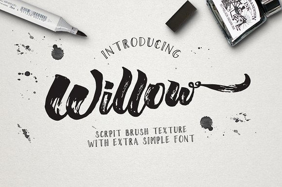 Willow Brush Texture Font素材之家精选英文字体