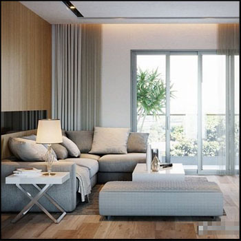 现代公寓3D室内场景