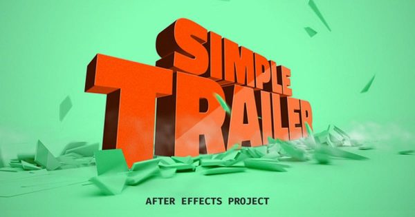 简约电影短片预告片3D立体字幕特效素材库精选AE模板 Simple Trailer