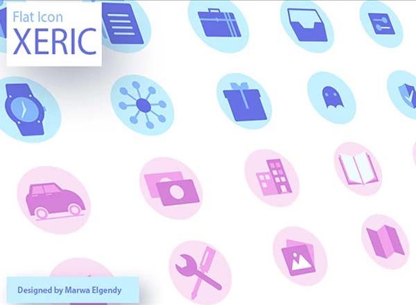 素材库下午茶：漂亮的彩色扁平化图标套装下载 [Ai]