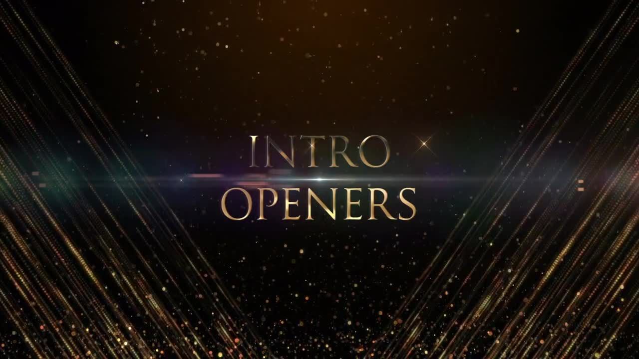 美观动感的金色豪华开场白素材库精选pr模板