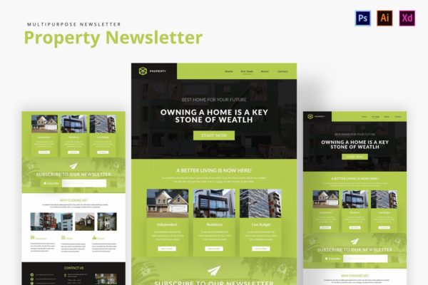 物业管理服务公司邮件订阅营销设计模板 Property Newsletter