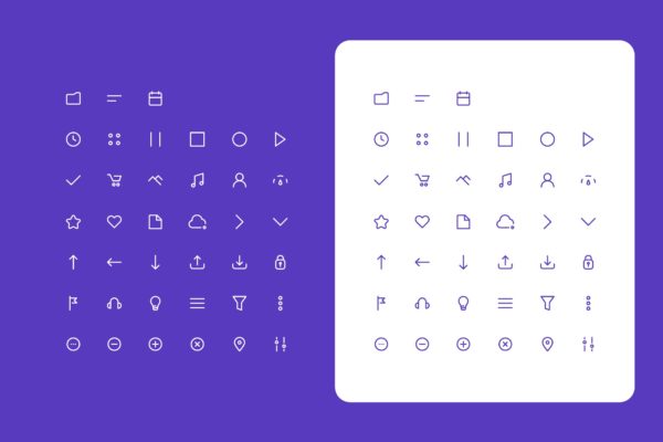 简约设计风格矢量素材库精选图标素材 Simple Vector Minimalistic Icons Set