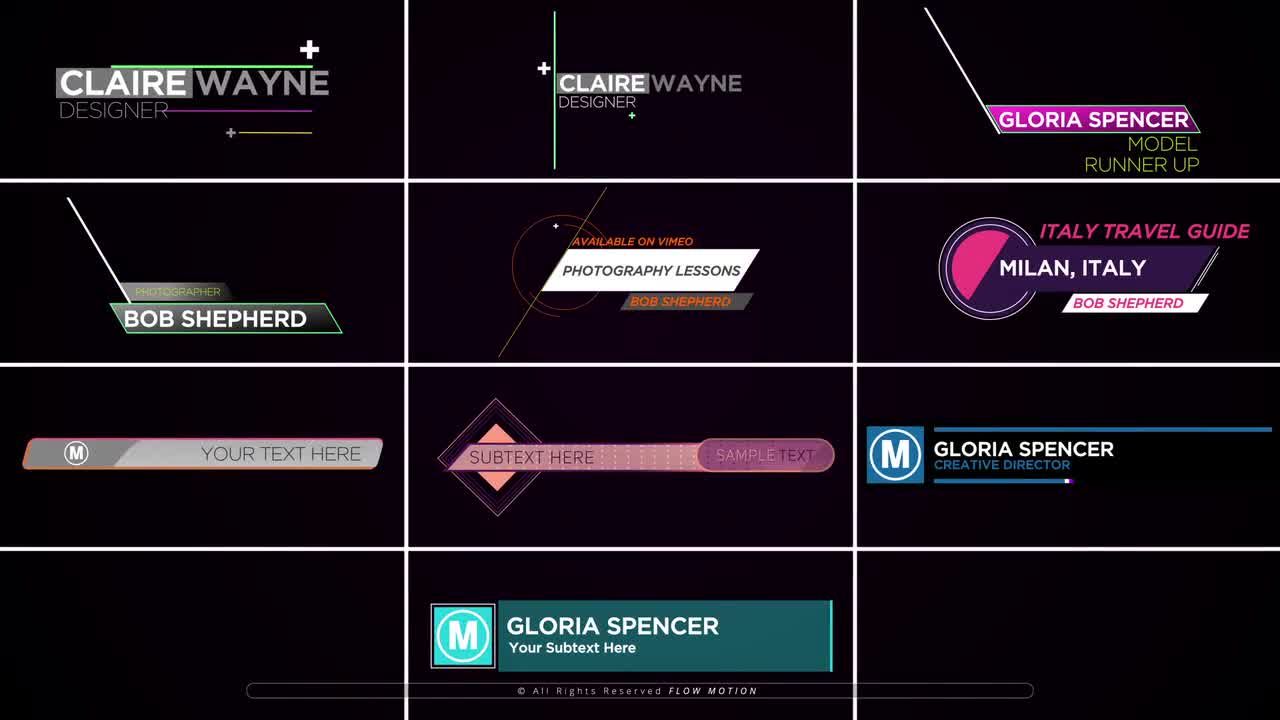 10个动画低三分之二素材库精选AE模板